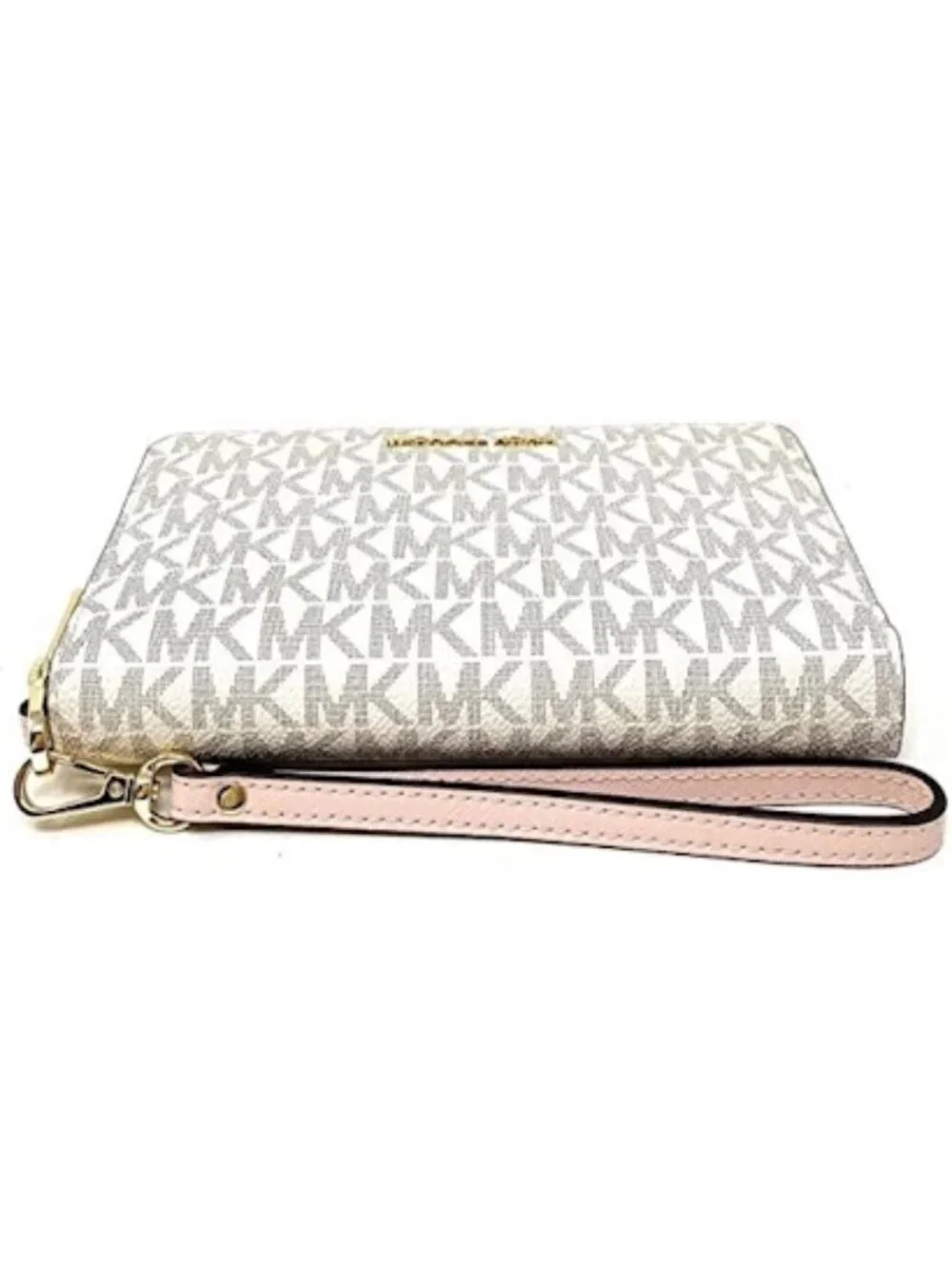 NWT Michael Kors Jet Set Signature Logo Smartphone Wristlet – Powder Blush Multi